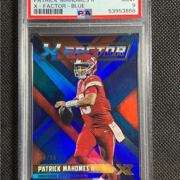 2019 Panini XR X-Factor Blue /99 SP Chiefs PATRICK MAHOMES II PSA 9 MINT POP 1 - Picture 3 of 4